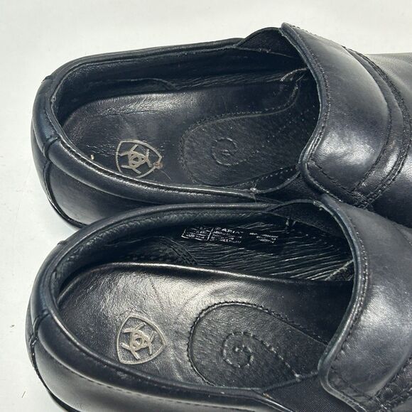 Ariat Sutter Black Leather Wedge Women’s Work Slip-On Clogs Loafers Sz 8.5 B - Picture 8 of 8